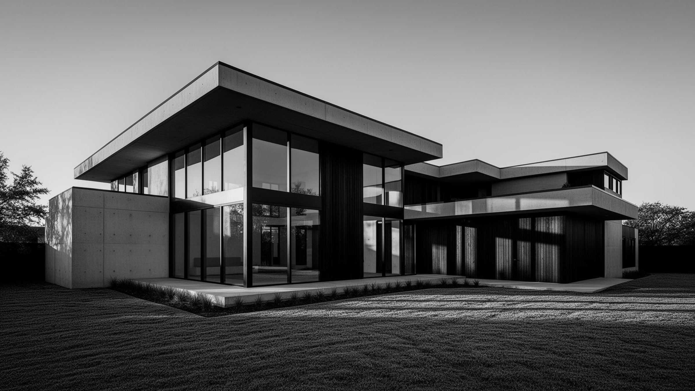 modern Norman, Oklahoma residence at dusk